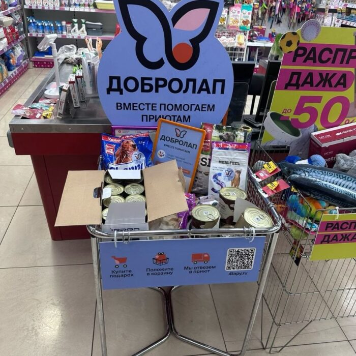 Благотворительная акция компании Четыре Лапы “Добролап”